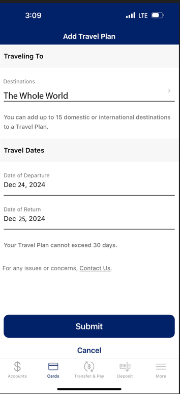 add travel plan